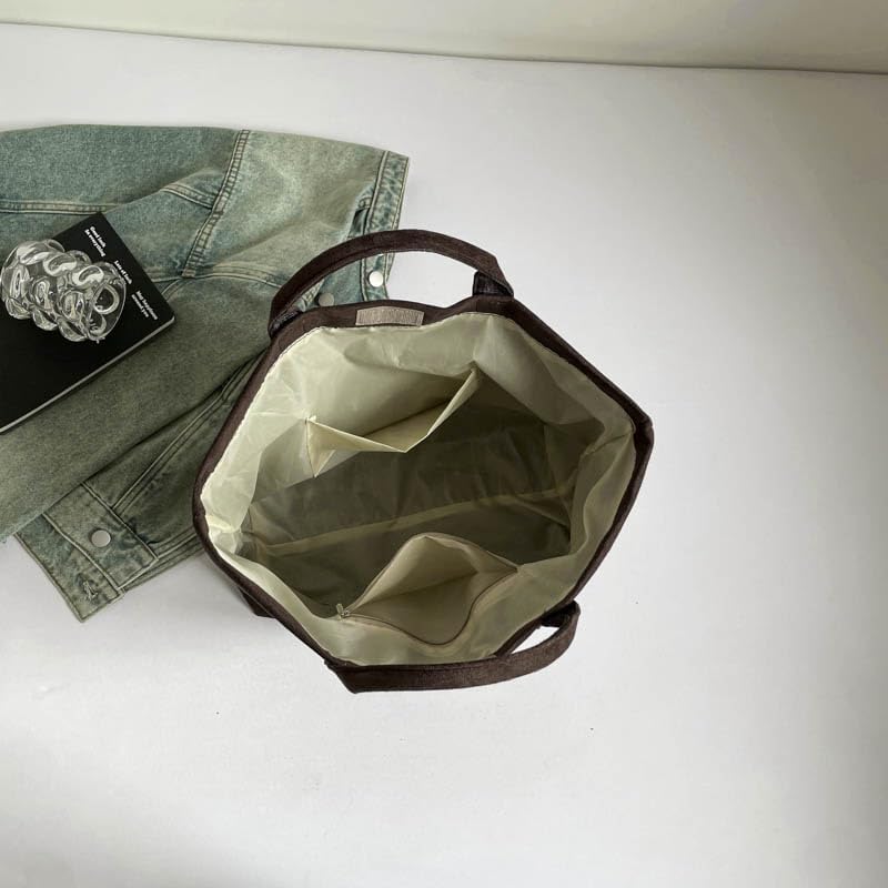 Cohawk Suede Tote Bag for Women Large Soft Tote Bag for Work Travel Letter Print Hobo Bag Fashion Handbag - Image 5